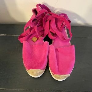 Vince Camuto Pink lace up espadrilles